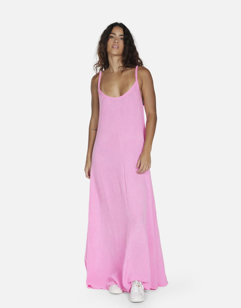 Truby Maxi Dress in Neon Pink Michael Lauren Truby Maxi Dress in Neon Pink Michael Lauren